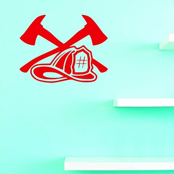 Custom Decals Firefighter Symbol Wall Art Size: 16 X 16 Inches Color: Red