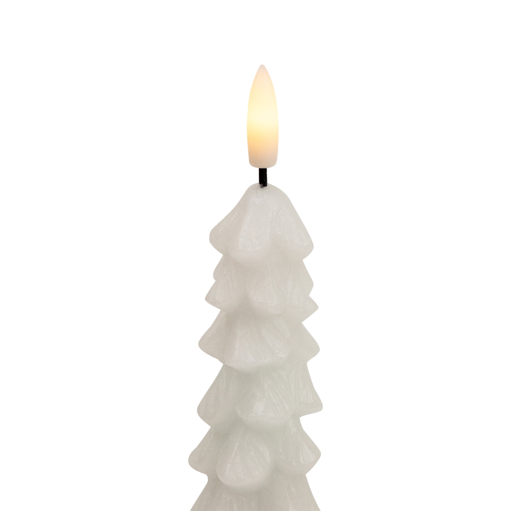 Northlight LED Flickering Flameless Wax Tapered Christmas Tree Candles - 9.75" - White - Set of 2