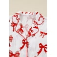 thumbnail image 5 of Red Christmas Bow Print Long 2pcs Pajama Set, 5 of 13