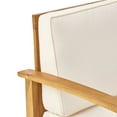 thumbnail image 6 of Outdoor 6 Seater Finished Acacia Wood Sofa and Club Chair Set with Cushions,Teak,Cream, 6 of 6