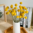 thumbnail image 4 of 30 Artificial Billy Balls Flowers,Golden Craspedia Globosa Flowers,Permanent Flower Craspedia,Natural Dried Flowers Bouquet,Table Centerpieces,Vase Filler,for Birthday Valentine's Day Party, 4 of 8