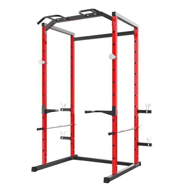 1100LB Heavy Duty Power Cage Squat Rack for Home Gym – Multi-Function Power Rack with Pull-Up Bar, Adjustable Safety Bars, and Strength Training Features