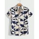 thumbnail image 5 of Camisa hawaiana con patrón irregular para hombre, empalme colorido, estampado 3D, mangas cortas, informal, para vacaciones, con solapa, camisas hawaianas, 5 of 5
