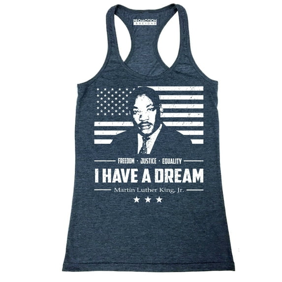 I Have A Dream Freedom Justice Equality MLK Jr Women's Tank Top, L, H. Navy