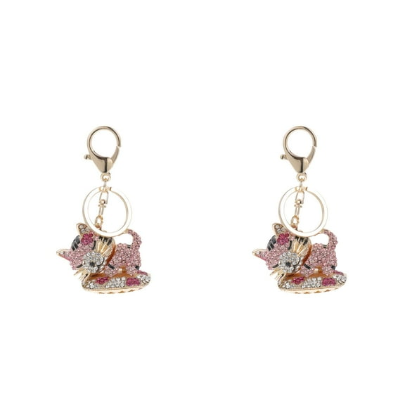 2 PCS Cute Sleeping Cat Keychain Set, Decorative Key for Bags, Keys, and Accessories