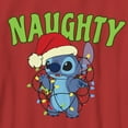 thumbnail image 2 of Boy's Lilo & Stitch Christmas Naughty Stitch  Graphic Tee Red Large, 2 of 4