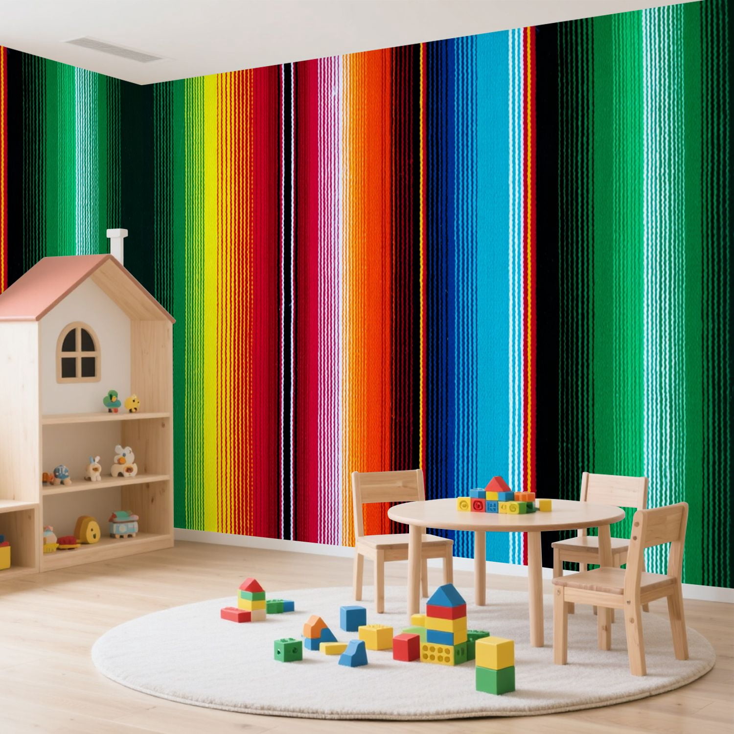 Wall Mural Peel and Stick colorful seamless mexican style serape gesign Self-Adhesive Wallpaper Removable Wall Decal Wall Sticker Home Decor for Living Room Bedroom 100"x144"