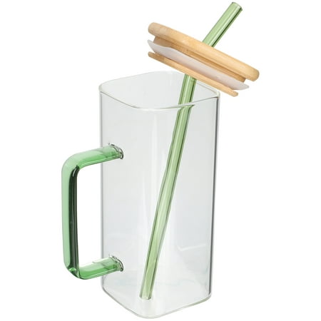 Straw Milk Cup Glass Water Tumblers Clear Coffee Mug Vasos Con Tapas Para Bebidas Tea Drinking with Lid Ice