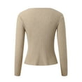 thumbnail image 5 of Ediodpoh Long Sleeve Knit Cardigan for Women Sweater Stylish and Versatile Outerwear for Casual and Formal Occasions Beige L, 5 of 8