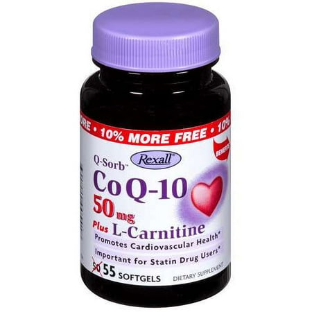 Rexall: Dietary Supplement Q-Sorb Co Q-10 Plus L-Carnitine, 55 ct