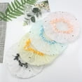 thumbnail image 3 of Visland 4PCS Waterproof EVA Plastic Shower Cap Elastic Reusable Bathing Hair Cap Beauty Salon Spa Shower Caps Lace Elastic Band Flower Printed Hat Environmental Hair Bath Caps, 3 of 7