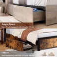 thumbnail image 5 of Homhougo Queen Bed Frame with Bookcase Headboard and 4 Large Drawers, Storage Wooden Bed Frame Queen Size No Box Spring Needed, Duty Metal Slats, Noise Free, Easy Assembly, Grey, 5 of 7