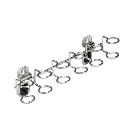 Triton Products® Stainless Steel LocHook 9"W with 3/4"ID Stainless Steel Multi-Ring Tool Holder for Stainless Steel LocBoard