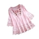 thumbnail image 1 of Camisa de moda Sonducket para mujer Blusa vintage cuello en V rosa 5XL, 1 of 6