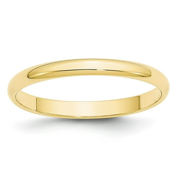 JewelryWeb - 10k Yellow Gold 2.5mm Ltw Half Round Band Ring Jewelry ...