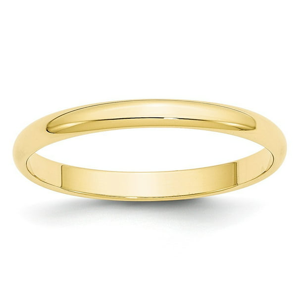 JewelryWeb - 10k Yellow Gold 2.5mm Ltw Half Round Band Ring Jewelry ...