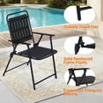 thumbnail image 3 of JMYMRY 3-Piece Folding Patio Bistro Set, All Weather Waterproof Rustproof Outdoor Table and Chairs, Space Saving Foldable Patio Furniture for Balcony Deck Yard Garden, Classic Black, 3 of 9