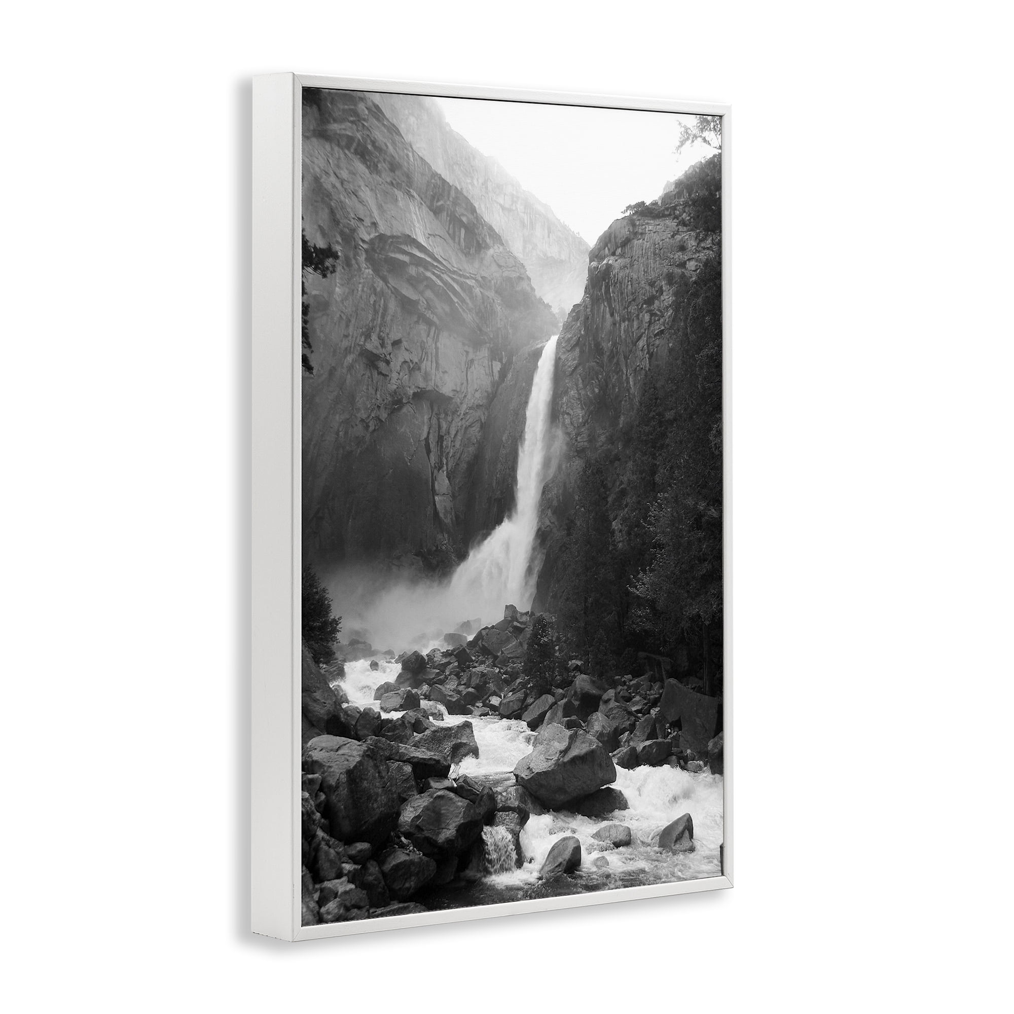Stupell Industries Rocky Yosemite Falls White Framed Giclee Art, design by Kim Curinga