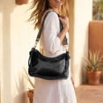 thumbnail image 6 of Women's Crossbody Handbags Ladies PU Leather Satchel Shoulder Tote Hobo Purse with Adjustable Boho Strap, Black, 6 of 10