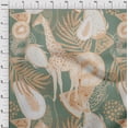 thumbnail image 4 of oneOone Cotton Poplin Olive Green Fabric Tropical Solid Furits Animals With Leaves Craft Projects Decor Fabric Printed By The Yard 56 Inch Wide, 4 of 4