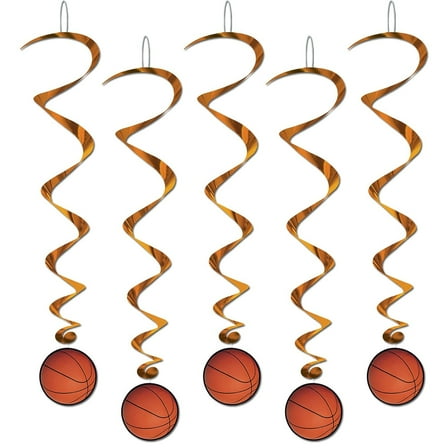 Beistle Basketball Wind Whirls Party Streamers Hangers Danglers Decoration 5 Pack