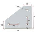 thumbnail image 1 of Joining Plate For 3030/4040 Anti Rust Easy Installation 5 Holes 90 Degree, 1 of 9