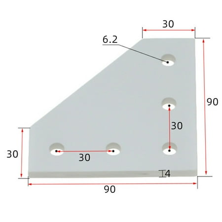

Joint Board Plate Corner Angle Bracket for 3040 4040 Aluminum 5Hole 90 Degree