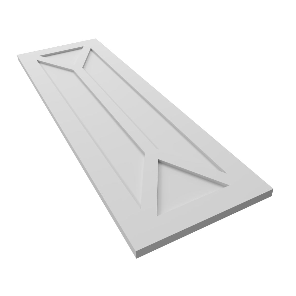 18"W x 76"H True Fit PVC San Carlos Mission Style Fixed Mount Shutters, White (Per Pair - Hardware Not Included)