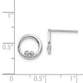 thumbnail image 3 of White Sterling Silver Earring Button Women'S Diamond 11 mm 12, 3 of 4