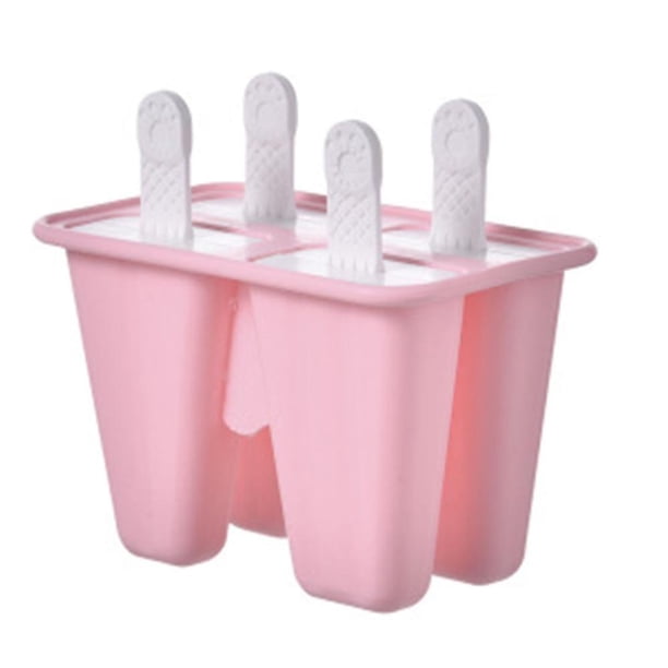Moldes para paletas, 4 bandejas para hielo, moldes para paletas de hielo de silicona, liberación fácil reutilizable