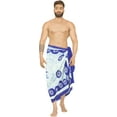 thumbnail image 2 of HAPPY BAY Men's Pareo Regular Surfing Dashiki Sarong Long Swim Beach Wrap One Size Sun, Blue Summer Vacation Aloha, 2 of 5
