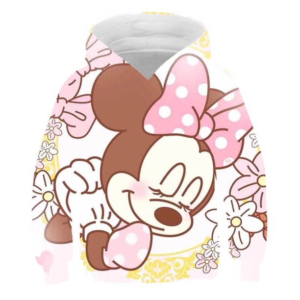 Niñas dibujos animados Minnie Mickey Sudadera con capucha ropa niños primavera algodón moda sudaderas niño Minnie top fit chico tamaño 100-160c11T Gao Jinjia LED
