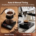 thumbnail image 3 of Coffee Scale with Timer, Portable Mini Espresso Scale with Manual & Auto Timer, USB-C Rechargeable, 2kg/0.1g High Precision Scale for Espresso and Pour-Over, Black, 3 of 7