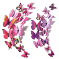 thumbnail image 1 of Decoración de pared de mariposas, 48 piezas, pegatinas de mariposas 3D para decoraciones de fiesta de boda con imanes, 1 of 6