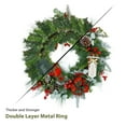 thumbnail image 2 of Adeeing Prelit Christmas Wreath 30inch Battery Operated Christmas Decorations with 40 LED Lights and Bows for Front Door, Mantel, Red, 2 of 2