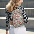 thumbnail image 6 of Naloa Pink Flamingo Canvas Backpack for Men Women Rucksack Casual Travel Daypack College Tote Satchel Bookbag for Teens-Medium, 6 of 7