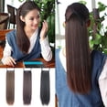 thumbnail image 2 of Happydeer Women Hairpiece Long Straight Clip in Ponytail Pony Tail Hair Extension Wig, 2 of 13