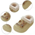 thumbnail image 4 of Kids Winter Slippers Cute Cartoon Furry Lined Clogs Waterproof Nonslip Boys Girls Garden Shoes Lightweight Slip on Slides Shoes Khaki 8 Toddler, 4 of 4