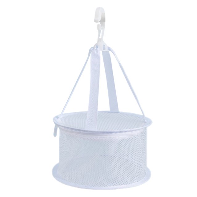 Yuarrent Cestas de lavandería colgantes reutilizables Soporte para orificios Licuadora de cosméticos de secado de gran capacidad Bolsa de red Estante Almacenamiento y organización del hogar Blanco Yuarrent HA063603-01B