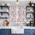 thumbnail image 2 of Pink Beige Flowers Kitchen Curtains Window Panels, Spring Floral Elegant Pastoral Botanical Insulated Window Treatment Curtain, Grommet Curtains for Bedroom/Living Room/Bathroom, 2 Piece 52"Wx84"L, 2 of 8