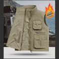 thumbnail image 4 of Miqool Mens Reversible Fleece Vest Stand Collar Zip Up Sleeveless Outdoor Cargo Vest with Pockets M‑5XL, 4 of 8