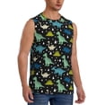 thumbnail image 2 of Uemuo Dinosaur Pattern Men's Sleeveless T-Shirt,Muscle Athletic Tank Top, Moisture-wicking Quick-dry Breathable Classic Tee Top for Gym Run Outdoor Sports-Small, 2 of 8