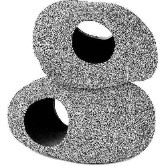 2 Pieces Stackable Aquarium Decoration Rock Caves, Away For Shrimp Cichlid Hiding Breeding Spawning