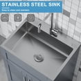thumbnail image 5 of 24 Inch Cabinet with Utility Stainless Steel Sink, Freestanding Laundry Room  Vanity Sink and Faucet Combo, Gray, 5 of 8