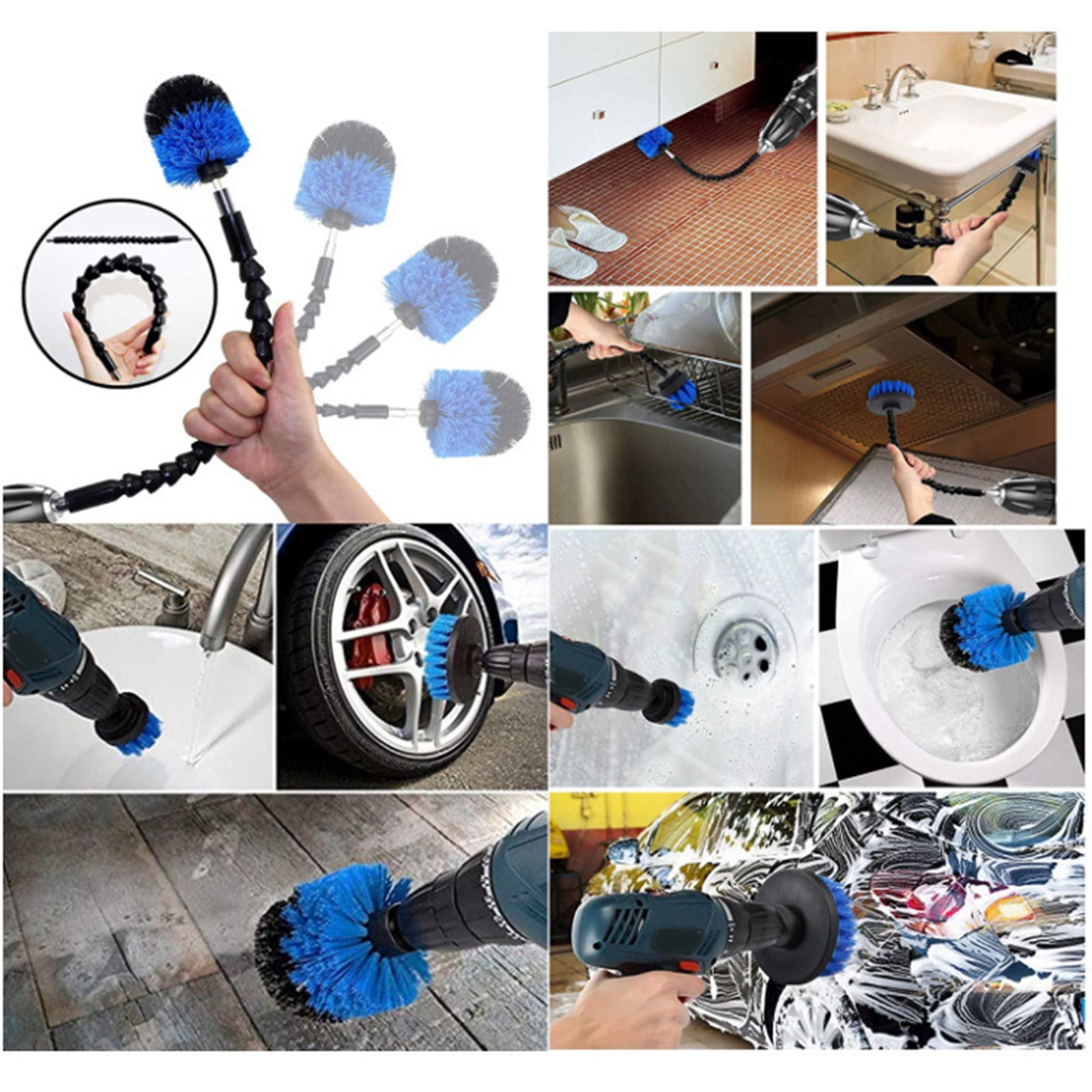 20Pcs Car Detailing Brushes Cleaning Brush Set Cleaning Wheels Tire Interior Exterior Leather Car Cleaning Kit