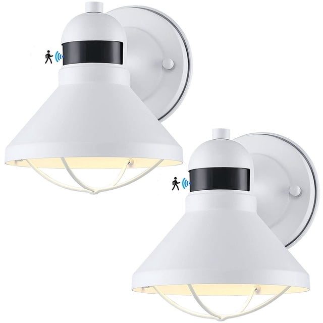 Luces de pared LED para exteriores LONEDRUID, paquete de 2 unidades, sensor de movimiento IP65