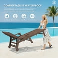 thumbnail image 5 of SERWALL Patio Chaise Lounge Chair Set of 2, 78'' Long 5-Positions Adjustable HDPE Outdoor Lounge Chair Coffee Brown, 5 of 9