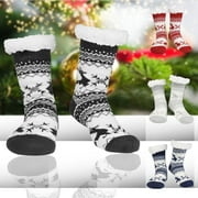 Elegant Choise Christmas Holiday Socks Winter Lambs Fleece Lined Wool Thick Cozy Stocking Thick Heavy Thermal Boots Socks Fuzzy Non-Skid Floor Socks for Men Women