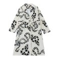 thumbnail image 3 of Women Robes Soft Flannel Winter Bathrobe Cozy Loungewear Warm Print Pattern for Cold Weather,Size:M, 3 of 9