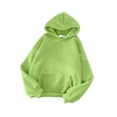 thumbnail image 1 of Innerwin Hoodies Fleece Women Sweatshirt Sport Solid Color Loose Fit Hooded Tops Green XS, 1 of 2